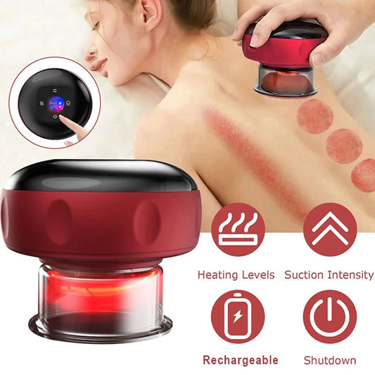 Vacuum Cupping Massager – Electric Heating, Suction & Gua Sha Therapy for Pain & Fatigue Relief