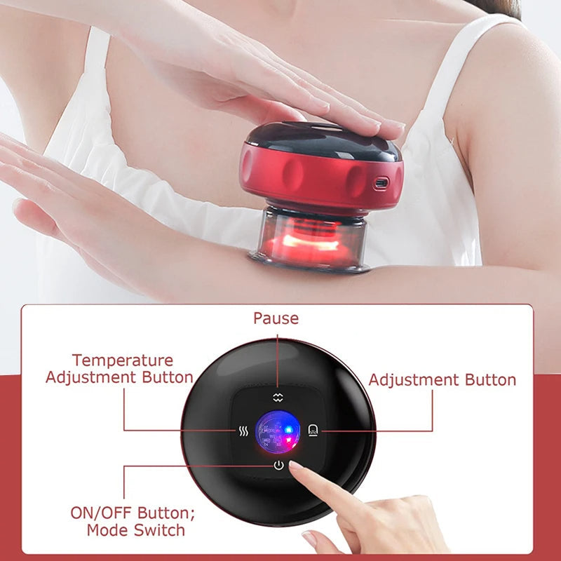 Vacuum Cupping Massager – Electric Heating, Suction & Gua Sha Therapy for Pain & Fatigue Relief